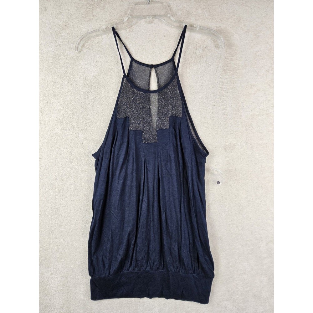Deletta Anthropologie Women's Sleeveless Metallic Detail Blouse Top Size M
